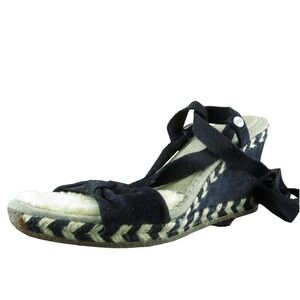 Ugg Amelie Women Strappy Sandal Shoes Black Fabric Size 9 Medium